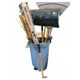 Yard Tools and Trash Bin