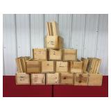14 wooden ammo boxes all are marked