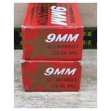 2 boxes 9mm 50 per box