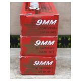 3 boxes 9mm 50 per box