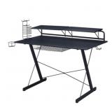 Techni Sport 48'W Carbon Gaming Desk with Shelvin