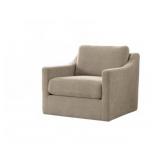 Modern Beige Upholstered Club Chair