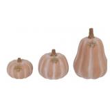 3 Terra Cotta Decorative Pumpkins