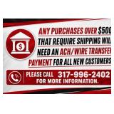 Shipping on Purchases over $500
