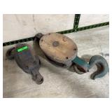 Pair Wooden Pulley Block and Tackle Hooks