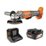 RIDGID 18V Cordless 4-1/2" Angle Grinder Kit