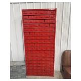Red Steel 72-Drawer Hardware Cabinet full