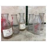 Vintage Glass Milk and Wine Bottles