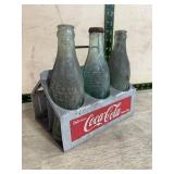 Coca-Cola Carrier With Three Glass Bottles