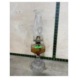 Queen Mary Amber Glass Oil Lamp