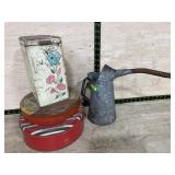 Decorative Tin Canisters and Metal Watering Can