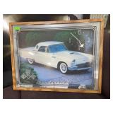 Framed Thunderbird Car Wall Clock, 21x27 Inch