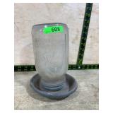 Ball Mason Jar With Metal Bird Waterer Base