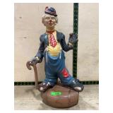 Hand-Painted Clown Figurine on Barrel