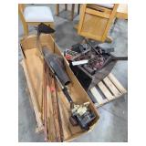 Heavy Skid With Mixed Metal Parts and Tools
