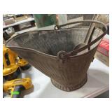 Galvanized Metal Coal Scuttle with Scoop