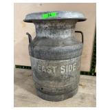 East Side Metal Milk Can with Handles