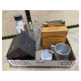 Apothecary Tins Bottles and Metal Items