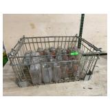 Glass Milk Bottles in Cage