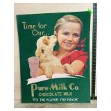 Pure Milk Co. Chocolate Milk 24x28 Cardboard Sign