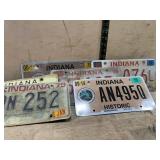 7 Indiana License Plates Historic