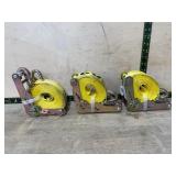 3 Yellow Ratchet Tie Down Straps