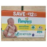 Pampers Sensitive Wipes 896 Count