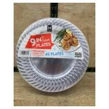 9 Inch Clear Plastic Plates, 45 Pack