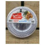 9 Inch Clear Plastic Plates, 45 Pack
