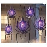 5 Purple LED Spider Lights, Untested
