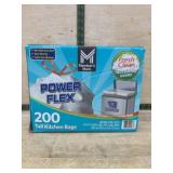 Power Flex 13 Gallon Kitchen Bags, 200 Ct