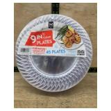 9-Inch Clear Plastic Plates, 45 Pack