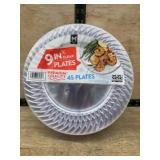 9 Inch Clear Plastic Plates, 45 Pack