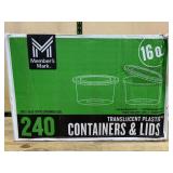 240 Translucent Plastic Containers & Lids