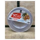 9-Inch Clear Plastic Plates, 45 Pack