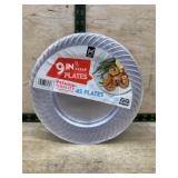 9 Inch Clear Plastic Plates, 45 Pack