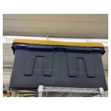 Large Black Storage Tote with Yellow Lid