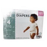 Premium Diapers Size 4, 198 Count Box