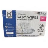 Premium Baby Wipes Refreshing Scent 1152 Ct