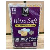12-Pack 3-Ply Premium Facial Tissue