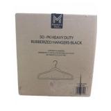 50-Pack Heavy Duty Rubberized Black Hangers