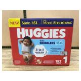 Huggies Little Snugglers Plus Diapers Size 1, 192