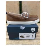 Youth Boys Brown Boat Shoe, Size 1