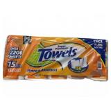 Super Premium Paper Towels 15 Mega Rolls