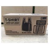 Black T-Shirt Style Carry-Out Bags, 1000 Count