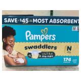 Pampers Swaddlers Ultra Day Night Size N 174 Ct