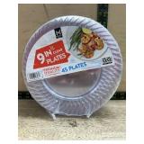 9 Inch Clear Plastic Plates, 45 Count