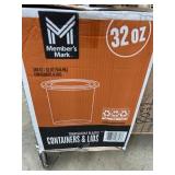 32 oz Translucent Plastic Containers with Lids, 24