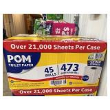 POM Toilet Paper 2-Ply 45 Rolls 473 Sheets