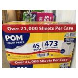 POM 2-Ply Toilet Paper 45 Rolls 473 Sheets